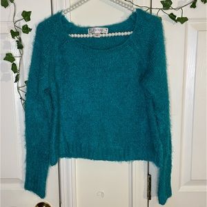 Fuzzy cropped sweater